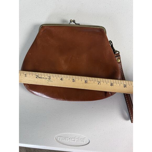 Patricia Nash Lock Clutch Savena Leather Kiss Lock Wristlet Brown Clutch Wallet - Picture 9 of 10